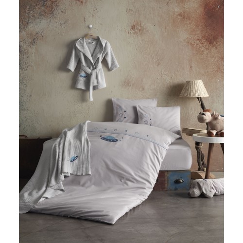 Lastele voodipesukomplekt Space grey 100x140 cm